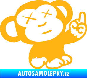 Samolepka Monkey Fuck Off JDM pravá světle oranžová