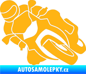 Samolepka Motorka 001 levá silniční motorky světle oranžová