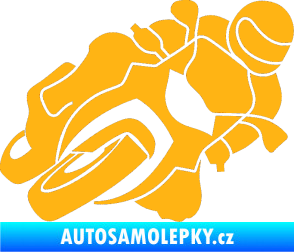 Samolepka Motorka 001 pravá silniční motorky světle oranžová