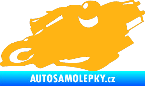 Samolepka Motorka 007 levá silniční motorky světle oranžová