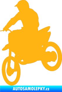 Samolepka Motorka 014 levá motokros světle oranžová