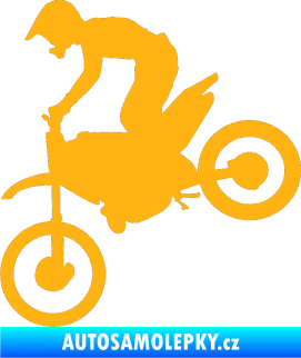 Samolepka Motorka 015 levá motokros světle oranžová