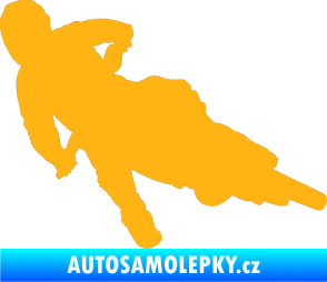 Samolepka Motorka 023 pravá motokros světle oranžová