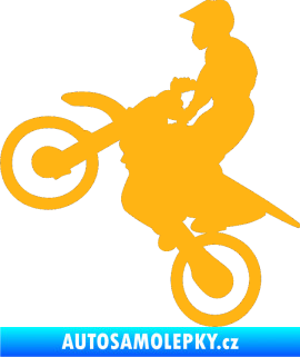 Samolepka Motorka 024 levá motokros světle oranžová
