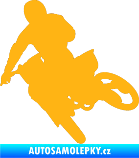 Samolepka Motorka 025 levá motokros světle oranžová