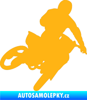 Samolepka Motorka 025 pravá motokros světle oranžová