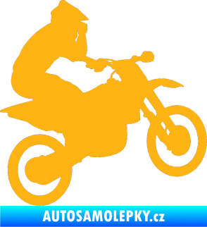 Samolepka Motorka 027 pravá motokros světle oranžová
