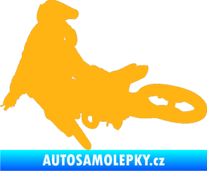 Samolepka Motorka 028 levá motokros světle oranžová