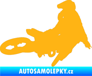 Samolepka Motorka 028 pravá motokros světle oranžová