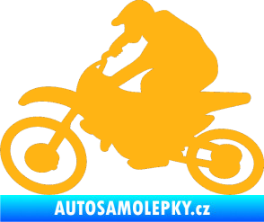 Samolepka Motorka 031 levá motokros světle oranžová