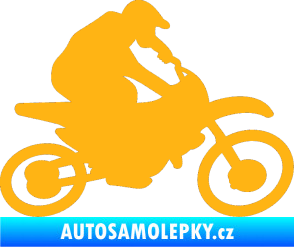Samolepka Motorka 031 pravá motokros světle oranžová