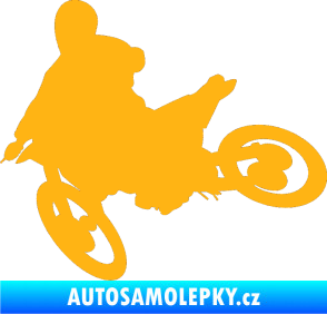 Samolepka Motorka 034 levá motokros světle oranžová