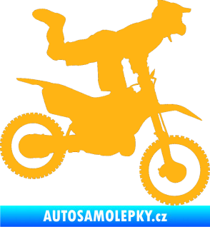 Samolepka Motorka 038 pravá motokros freestyle světle oranžová