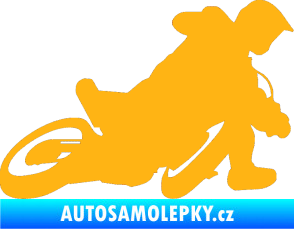 Samolepka Motorka 039 pravá motokros světle oranžová