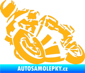 Samolepka Motorka 040 levá road racing světle oranžová