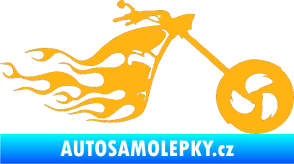 Samolepka Motorka 042 pravá plameny světle oranžová