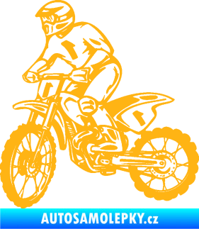 Samolepka Motorka 043 levá motokros světle oranžová