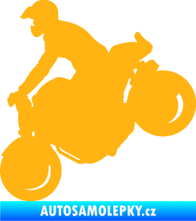 Samolepka Motorka 044 levá motokros světle oranžová