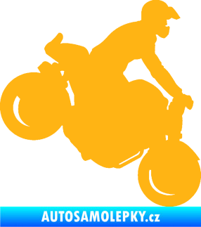 Samolepka Motorka 044 pravá motokros světle oranžová