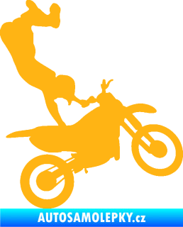 Samolepka Motorka 047 pravá motokros freestyle světle oranžová