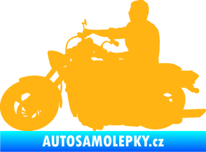 Samolepka Motorka 049 levá světle oranžová
