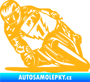 Samolepka Motorka 051 levá světle oranžová