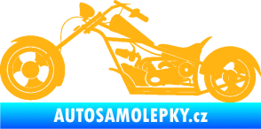 Samolepka Motorka chopper 001 levá světle oranžová