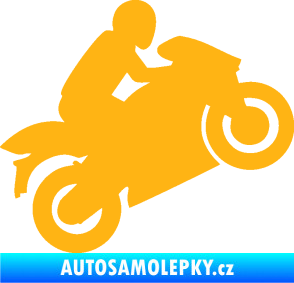 Samolepka Motorkář 007 pravá světle oranžová