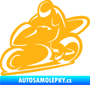 Samolepka Motorkář 011 levá světle oranžová