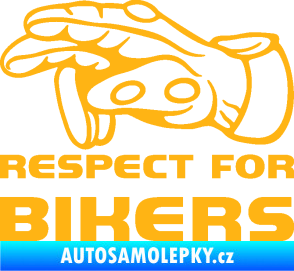 Samolepka Motorkář 014 levá respect for bikers světle oranžová