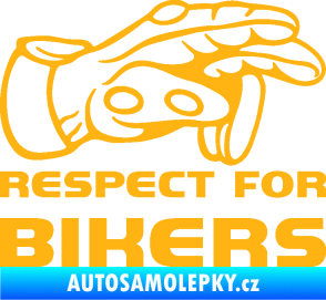 Samolepka Motorkář 014 pravá respect for bikers světle oranžová