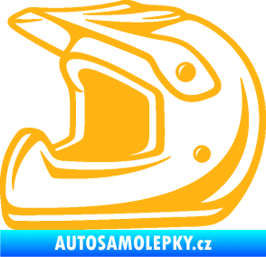 Samolepka Motorkářská helma 002 levá světle oranžová