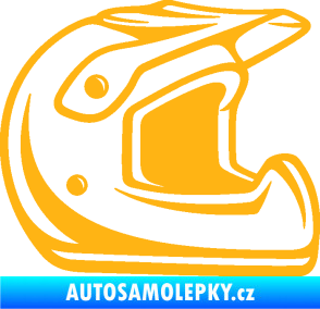 Samolepka Motorkářská helma 002 pravá světle oranžová