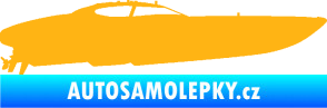 Samolepka Motorový člun 002 pravá světle oranžová