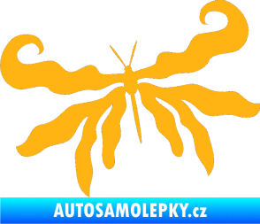 Samolepka Motýl 004 levá světle oranžová