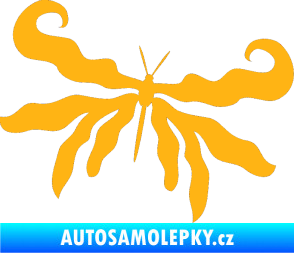 Samolepka Motýl 004 pravá světle oranžová