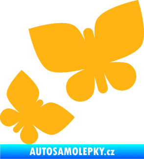 Samolepka Motýlci 001 levá světle oranžová