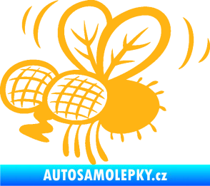 Samolepka Moucha 002 levá světle oranžová