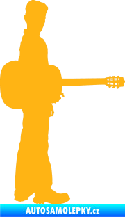 Samolepka Music 003 pravá hráč na kytaru světle oranžová