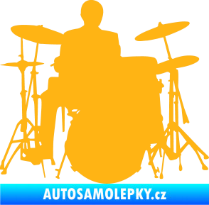 Samolepka Music 009 pravá hráč na bicí světle oranžová