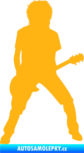 Samolepka Music 010 pravá rocker s kytarou světle oranžová