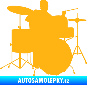 Samolepka Music 011 pravá hráč na bicí světle oranžová