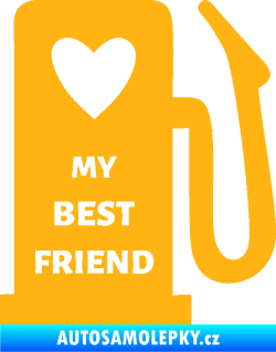 Samolepka My best friend benzínová pumpa světle oranžová