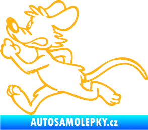 Samolepka Myš 001 levá sprintuje světle oranžová
