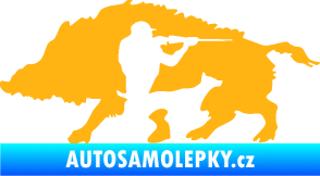 Samolepka Myslivost 006 levá divoké prase světle oranžová