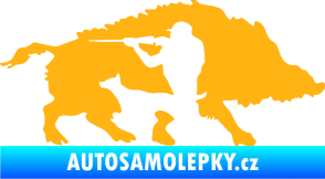 Samolepka Myslivost 006 pravá divoké prase světle oranžová