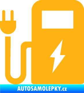 Samolepka Nabíjecí stanice 001 levá elektromobil charge světle oranžová