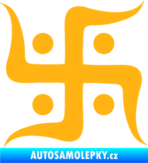 Samolepka Náboženský symbol Džinismus Svastika  světle oranžová