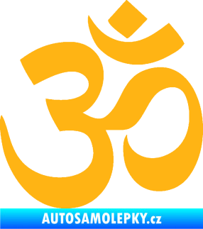 Samolepka Náboženský symbol Hinduismus Óm 001 světle oranžová