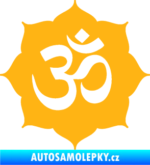Samolepka Náboženský symbol Hinduismus Óm 002 světle oranžová